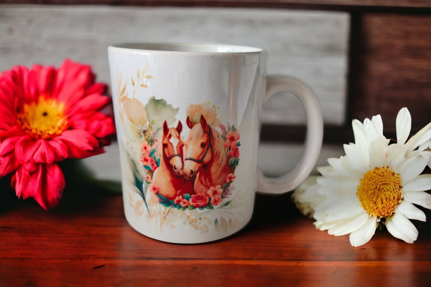 Horse Mug Cup - perfect gift/present for a horse lover or horse rider. Microwave and dishwasher safe.