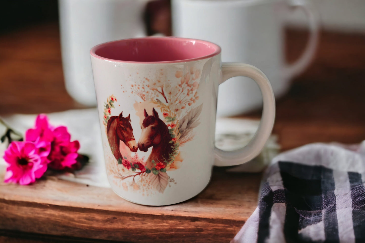 Horse Mug Cup - perfect gift/present for a horse lover or horse rider. Microwave and dishwasher safe.