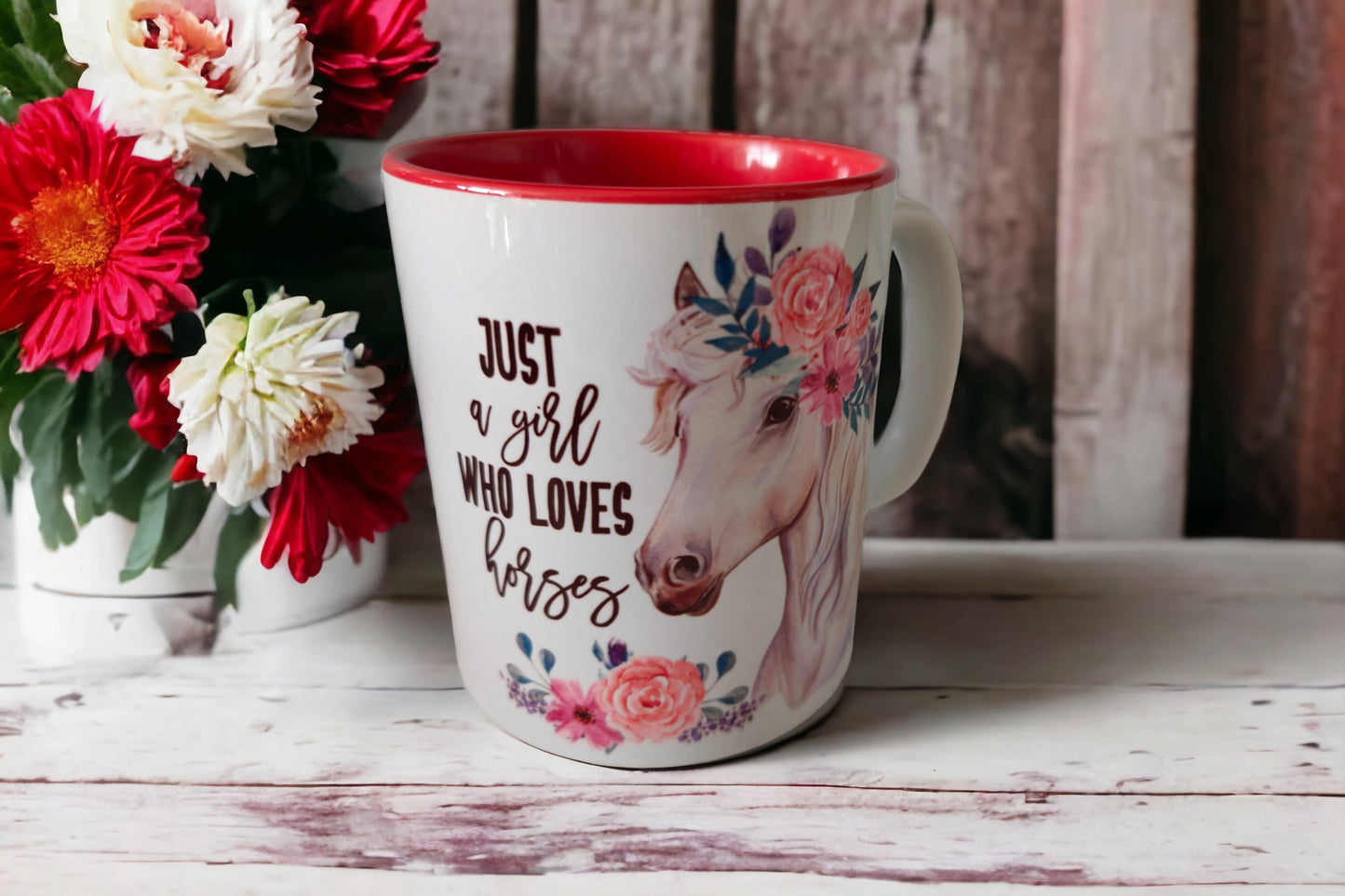 Horse Mug Cup - perfect gift/present for a horse lover or horse rider. Microwave and dishwasher safe.