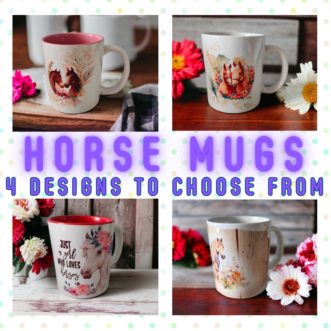 Horse Mug Cup - perfect gift/present for a horse lover or horse rider. Microwave and dishwasher safe.