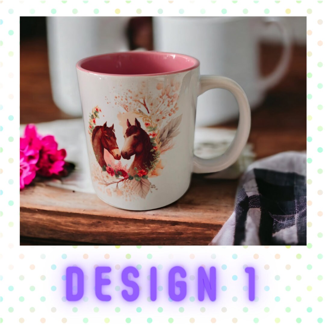 Horse Mug Cup - perfect gift/present for a horse lover or horse rider. Microwave and dishwasher safe.