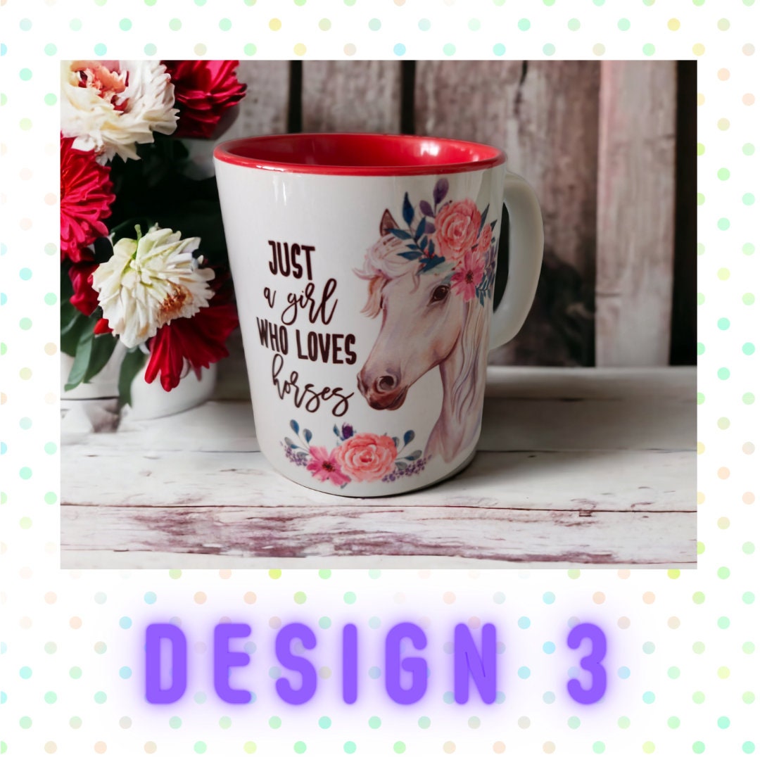 Horse Mug Cup - perfect gift/present for a horse lover or horse rider. Microwave and dishwasher safe.