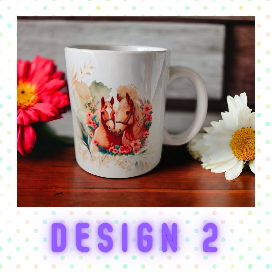 Horse Mug Cup - perfect gift/present for a horse lover or horse rider. Microwave and dishwasher safe.