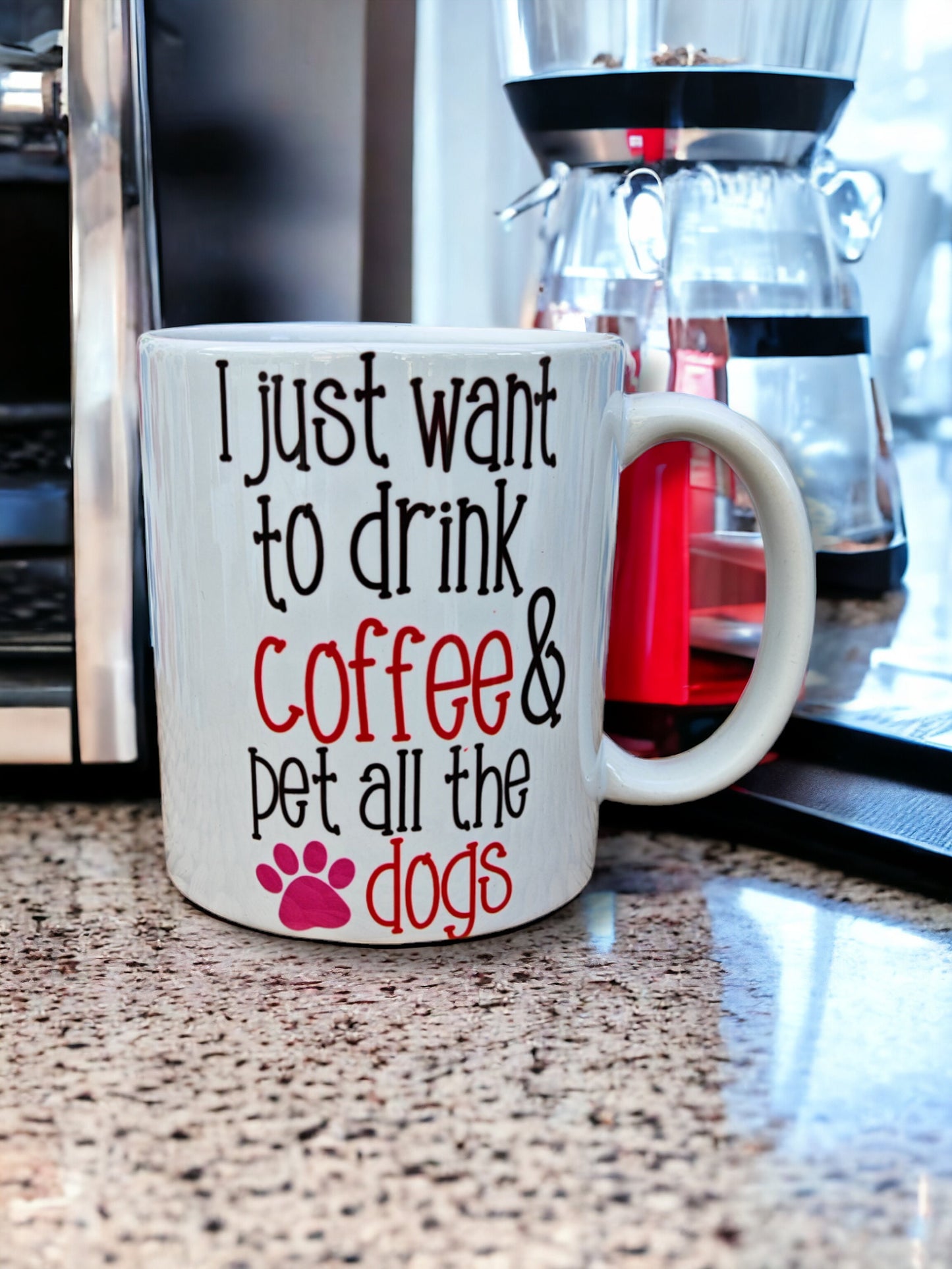 Mug 'I just want to drink coffee & pet all the dogs', Gift for Dog Dad, Dog lover, Dog Dad, friend, pet lover. Unique, present