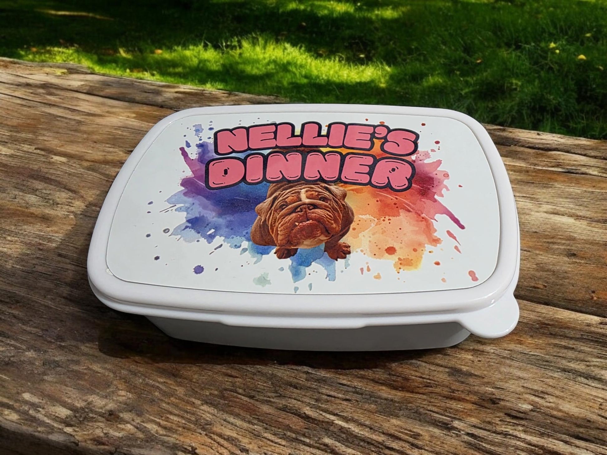 Dog Personalised Lunch Box for your pet, treat box, snack box, customised, pet treat storage, pet food storage, lunchbox, snack tub