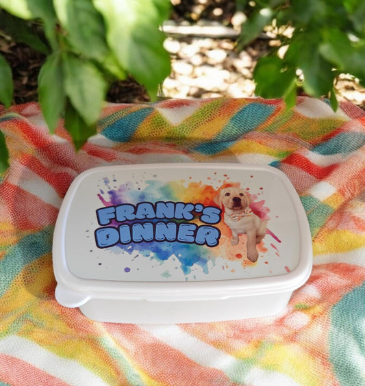 Dog Personalised Lunch Box for your pet, treat box, snack box, customised, pet treat storage, pet food storage, lunchbox, snack tub
