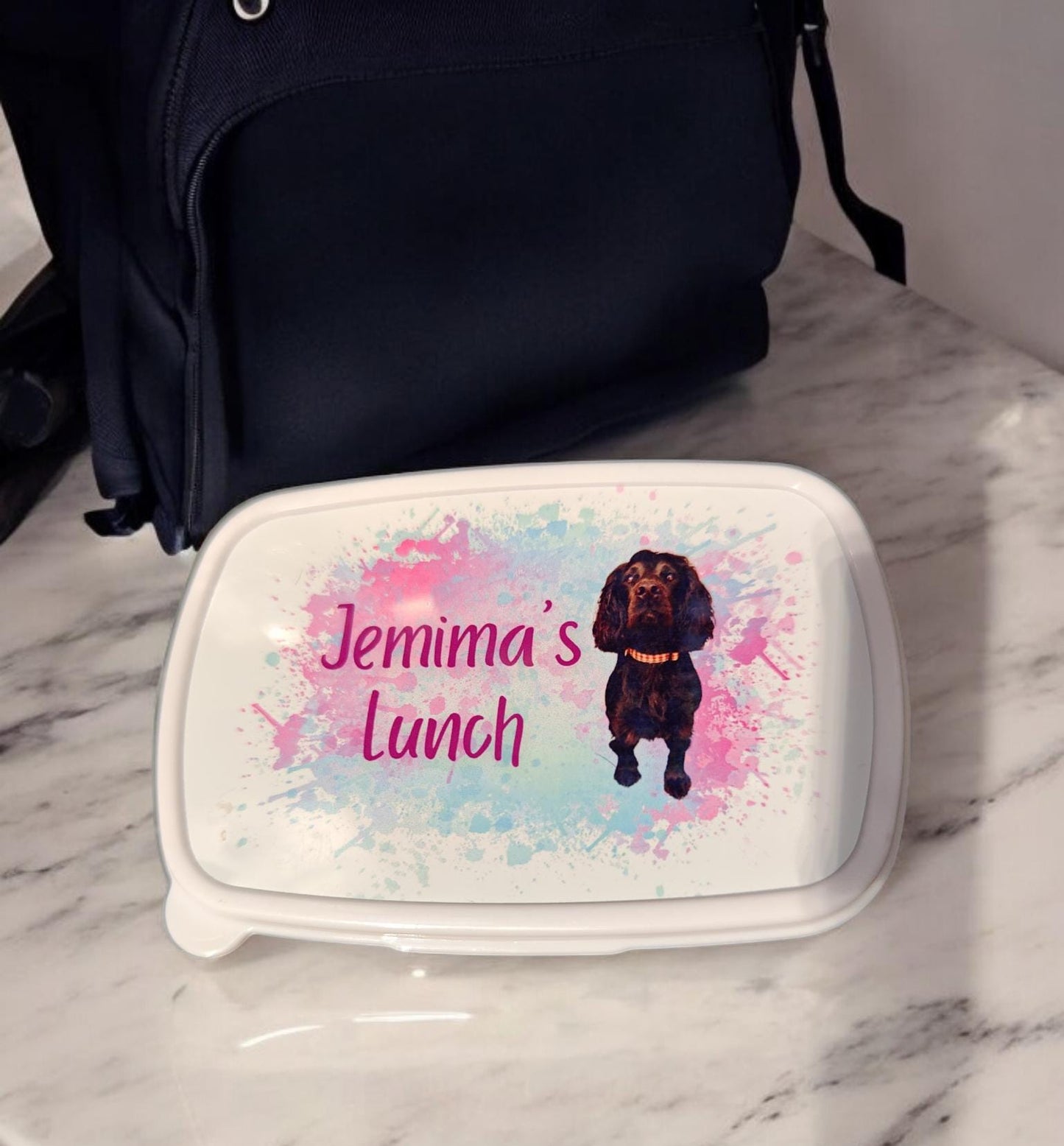 Dog Personalised Lunch Box for your pet, treat box, snack box, customised, pet treat storage, pet food storage, lunchbox, snack tub