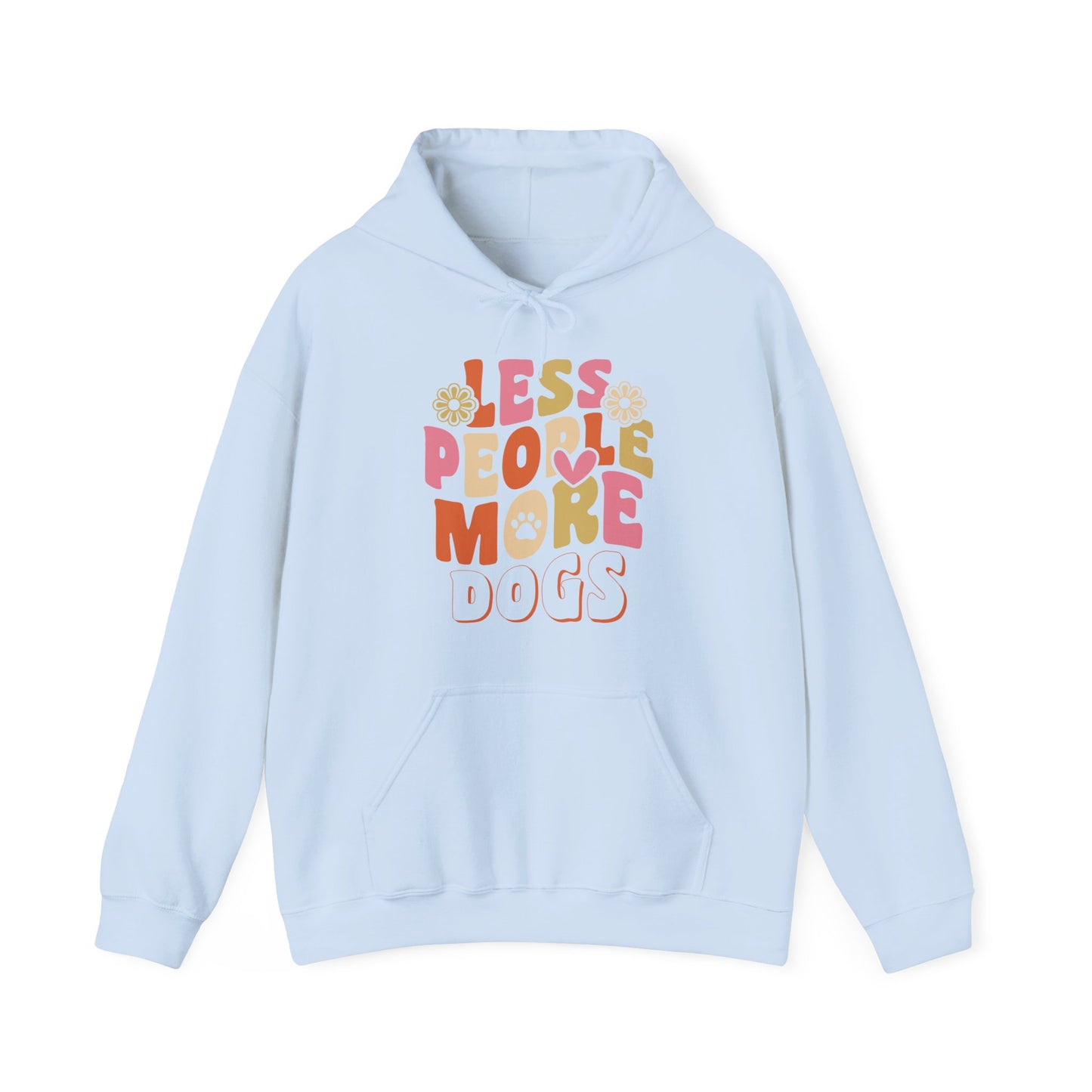 Less People More Dogs Hoodie — Cute Retro Floral Dog Lover Sweatshirt