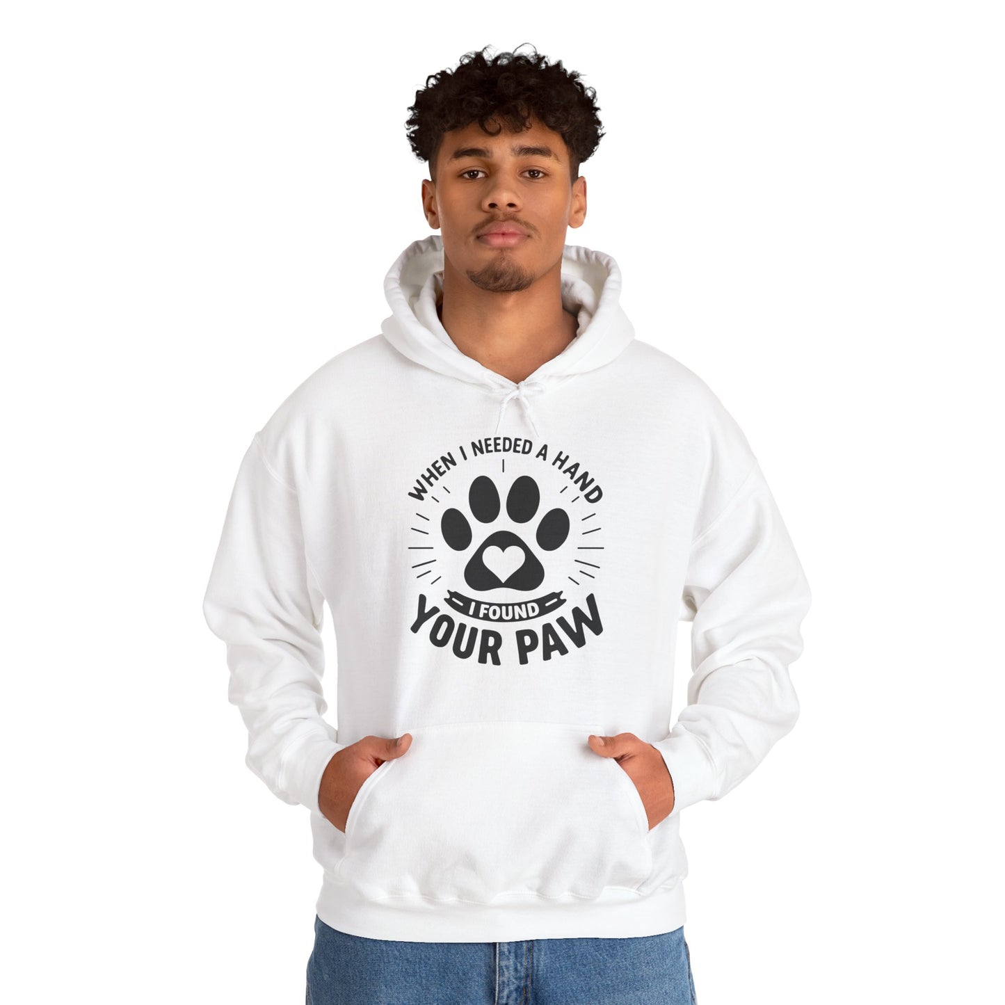 When I Needed a Hand I Found Your Paw Hoodie | Paw Print Rescue Pet Lover