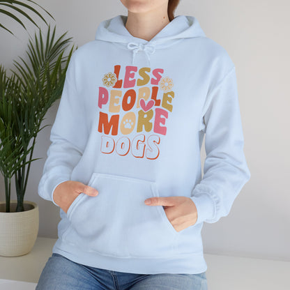 Less People More Dogs Hoodie — Cute Retro Floral Dog Lover Sweatshirt