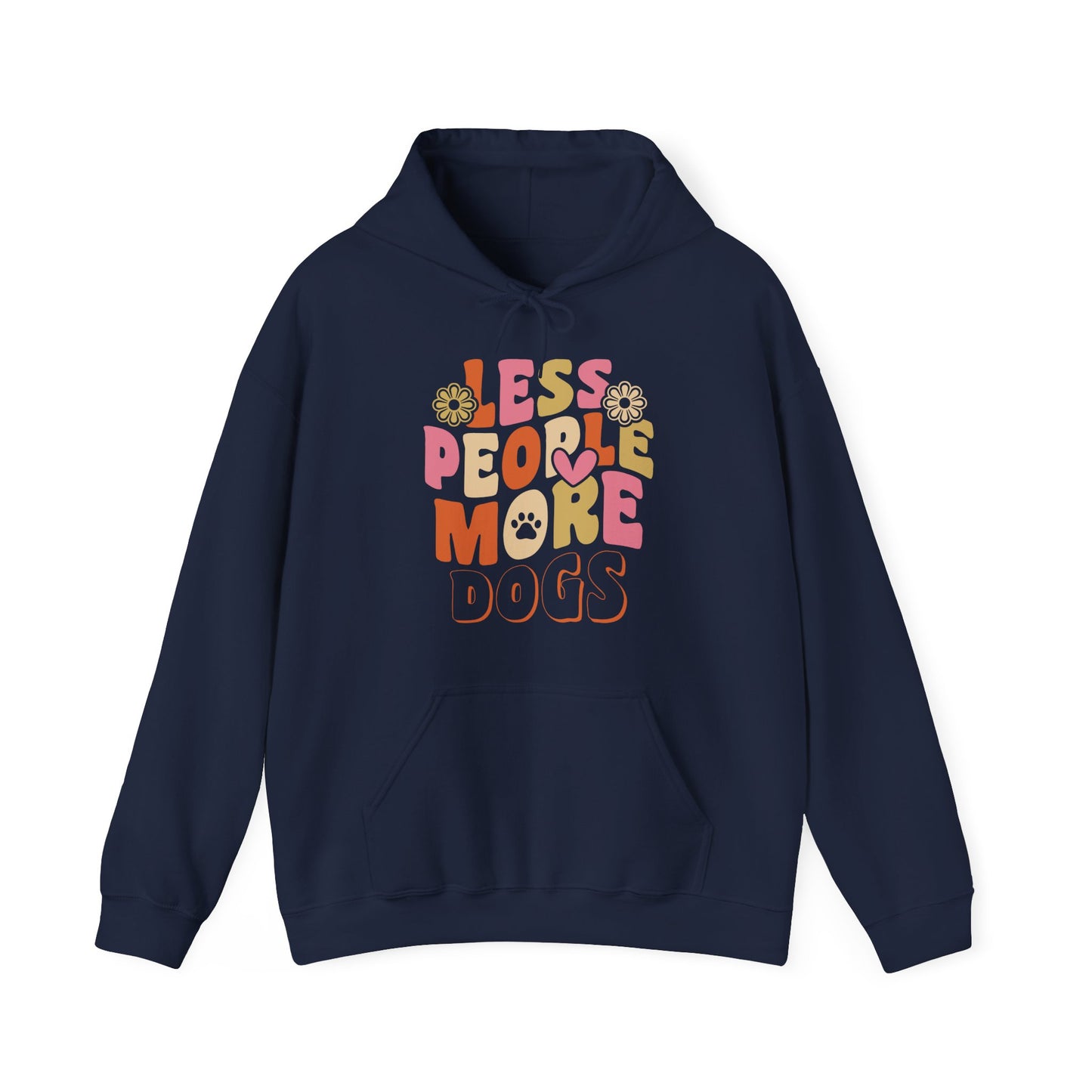 Less People More Dogs Hoodie — Cute Retro Floral Dog Lover Sweatshirt