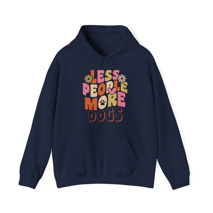 Less People More Dogs Hoodie — Cute Retro Floral Dog Lover Sweatshirt