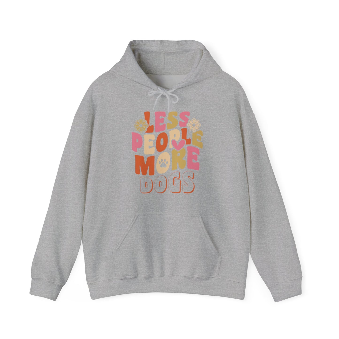 Less People More Dogs Hoodie — Cute Retro Floral Dog Lover Sweatshirt