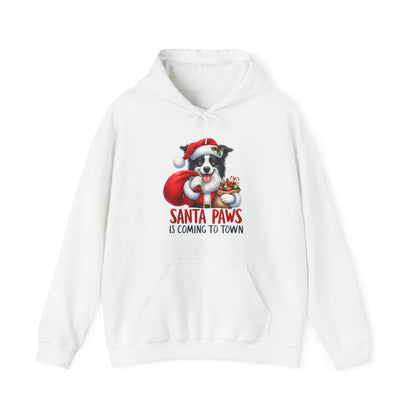 Santa Paws Hoodie — Cute Border Collie Christmas Sweatshirt
