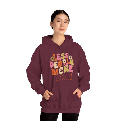 Less People More Dogs Hoodie — Cute Retro Floral Dog Lover Sweatshirt