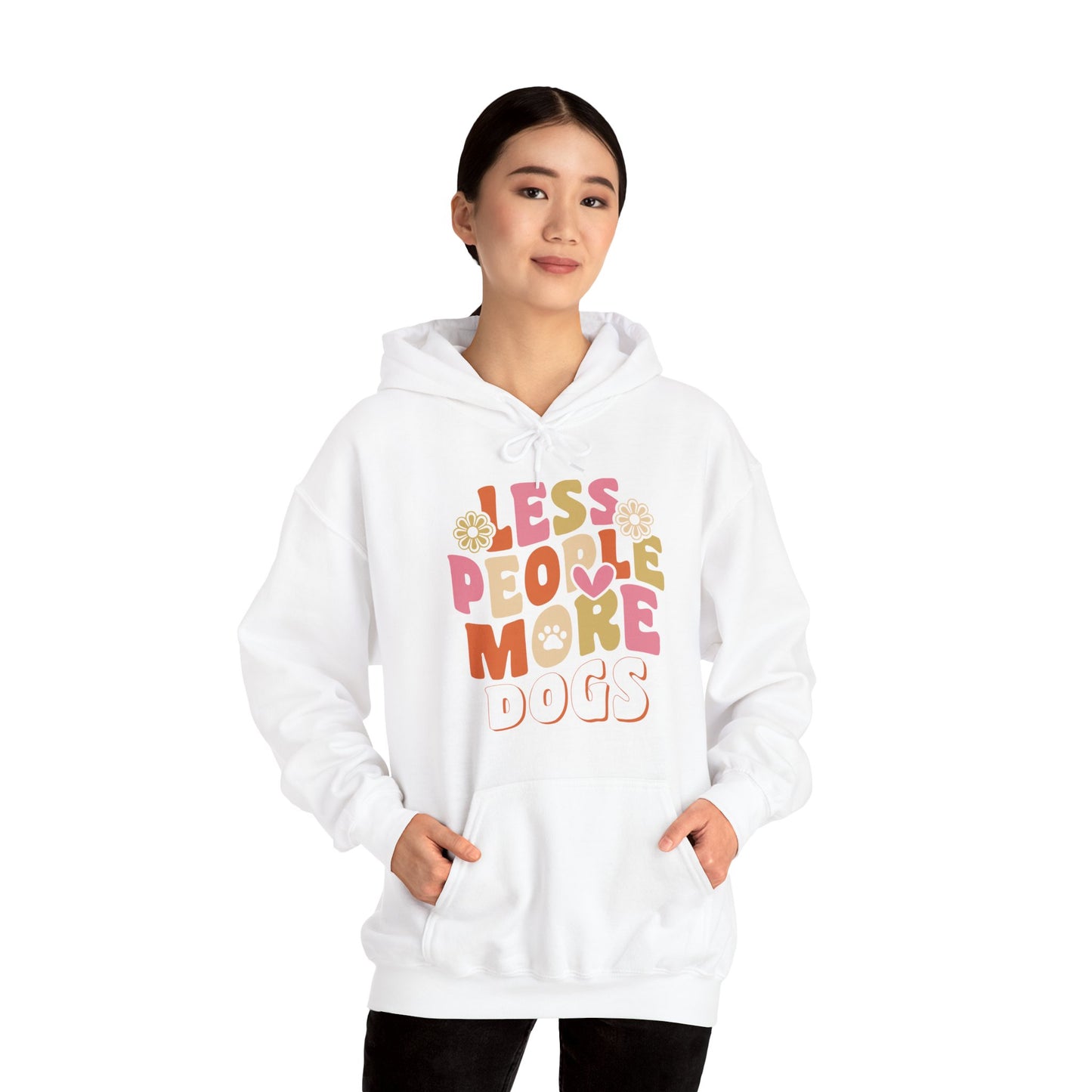 Less People More Dogs Hoodie — Cute Retro Floral Dog Lover Sweatshirt
