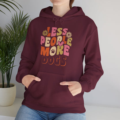 Less People More Dogs Hoodie — Cute Retro Floral Dog Lover Sweatshirt