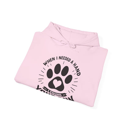 When I Needed a Hand I Found Your Paw Hoodie | Paw Print Rescue Pet Lover