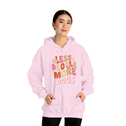 Less People More Dogs Hoodie — Cute Retro Floral Dog Lover Sweatshirt