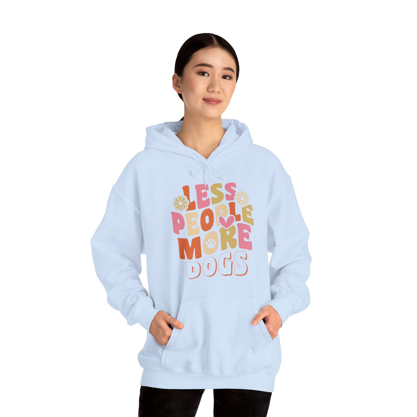 Less People More Dogs Hoodie — Cute Retro Floral Dog Lover Sweatshirt