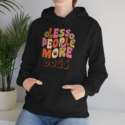 Less People More Dogs Hoodie — Cute Retro Floral Dog Lover Sweatshirt