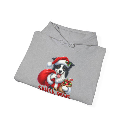 Santa Paws Hoodie — Cute Border Collie Christmas Sweatshirt