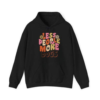 Less People More Dogs Hoodie — Cute Retro Floral Dog Lover Sweatshirt