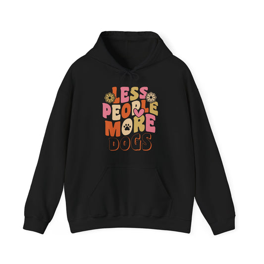 Less People More Dogs Hoodie — Cute Retro Floral Dog Lover Sweatshirt