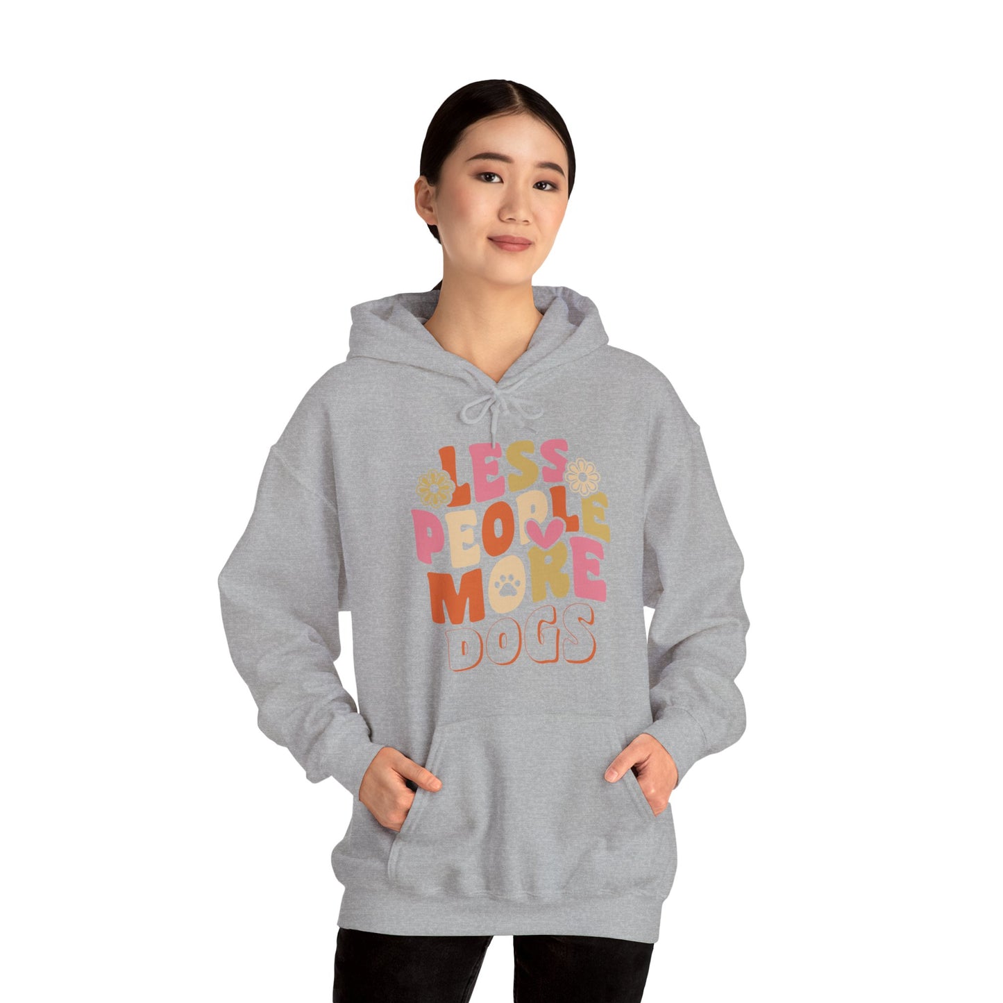 Less People More Dogs Hoodie — Cute Retro Floral Dog Lover Sweatshirt