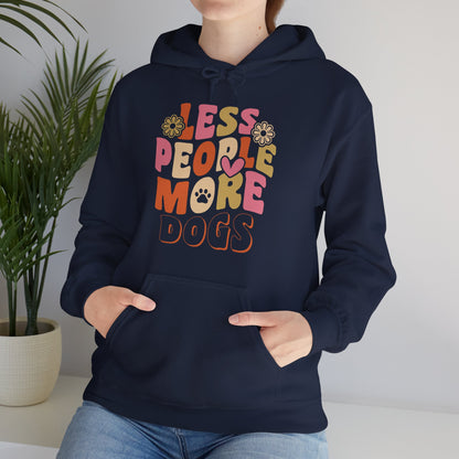 Less People More Dogs Hoodie — Cute Retro Floral Dog Lover Sweatshirt