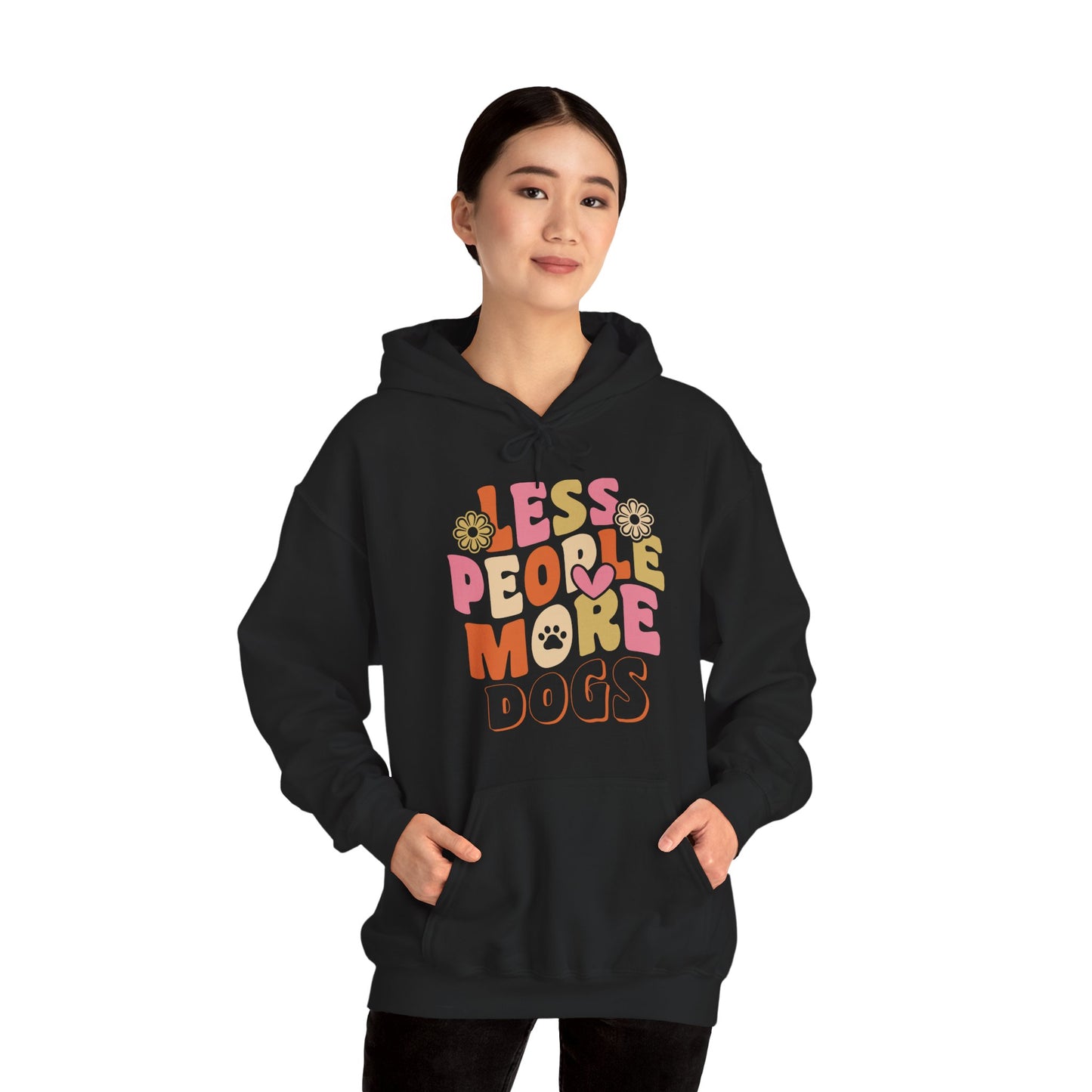Less People More Dogs Hoodie — Cute Retro Floral Dog Lover Sweatshirt