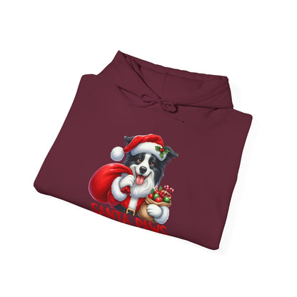 Santa Paws Hoodie — Cute Border Collie Christmas Sweatshirt
