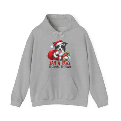 Santa Paws Hoodie — Cute Border Collie Christmas Sweatshirt