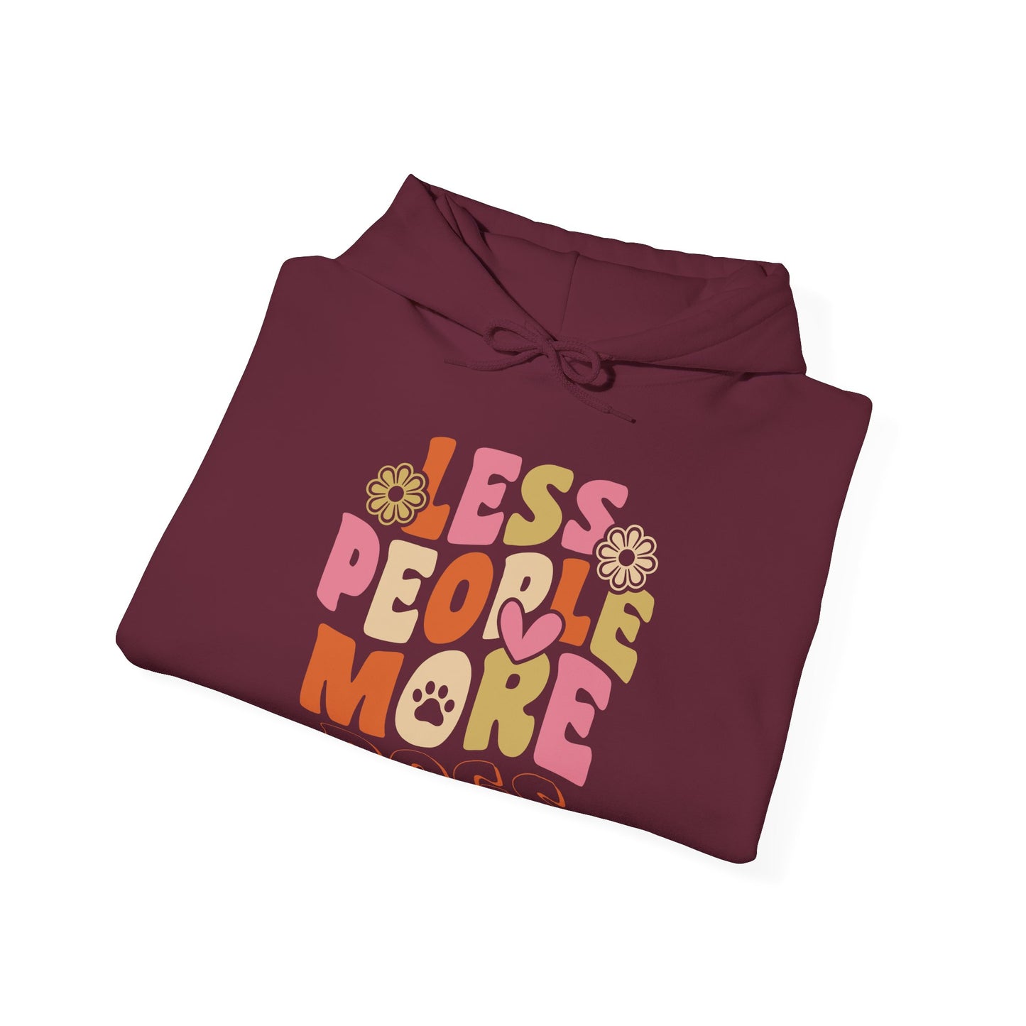 Less People More Dogs Hoodie — Cute Retro Floral Dog Lover Sweatshirt