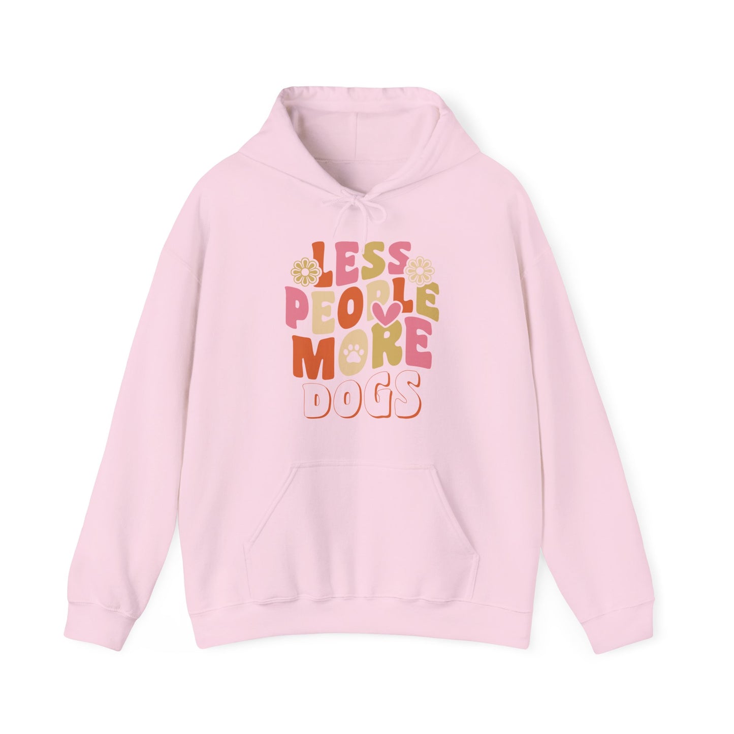Less People More Dogs Hoodie — Cute Retro Floral Dog Lover Sweatshirt