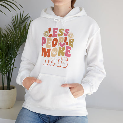 Less People More Dogs Hoodie — Cute Retro Floral Dog Lover Sweatshirt