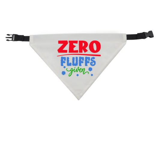 Zero Fluffs Given Dog Bandana