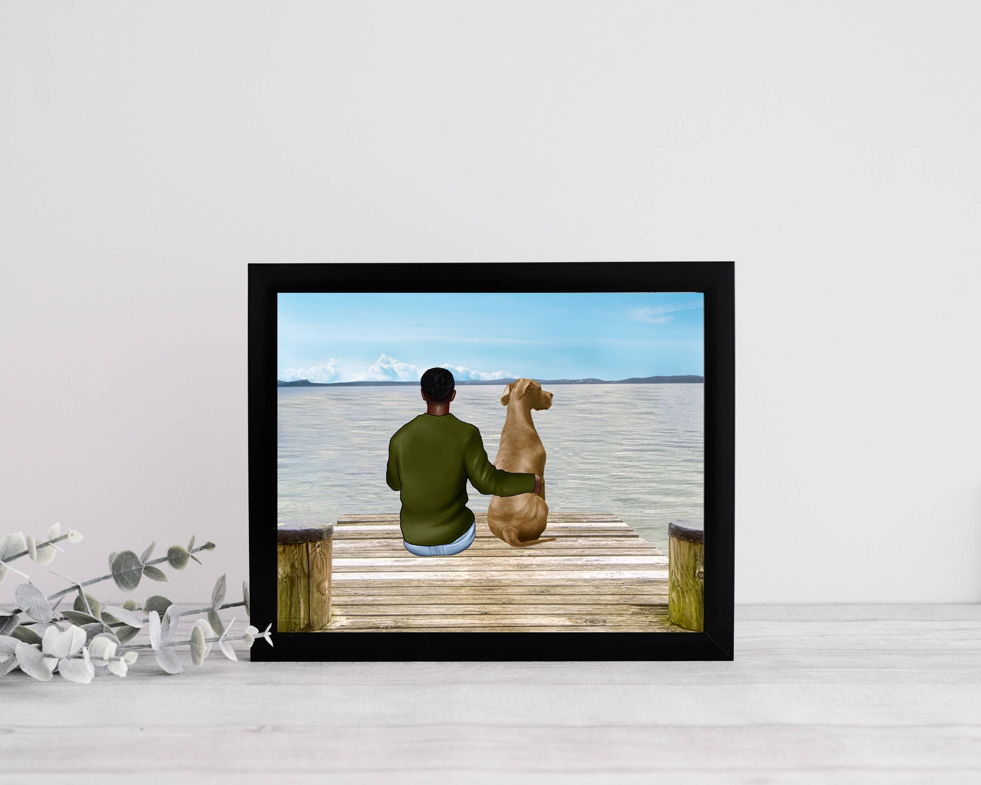 Personalised owner and pet print (customised gift, Birthday print, pet dad, in memory of pet, pet gift, pet and owner print)