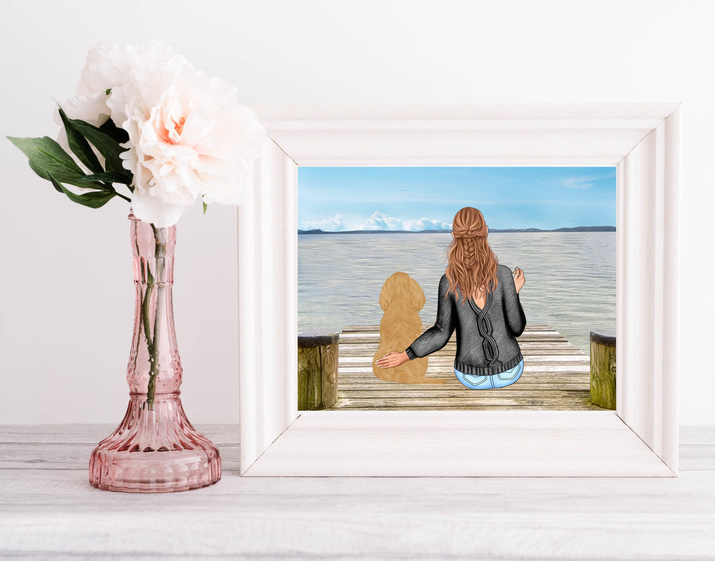 Personalised owner and pet print - ideal gift for Mother's Day (dog mum, cat mum, customised, Birthday, pet gift, pet and owner print)
