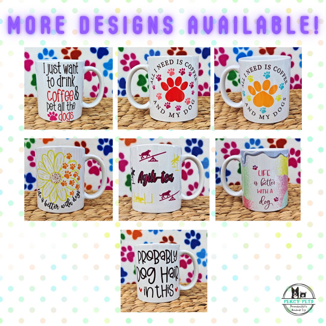 Mug 'All I need is coffee and my dogs', Gift for Dog Dad, Dog lover, Dog Dad, friend, pet lover. Unique, comical comedy present