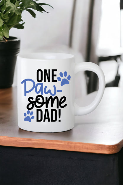 One Paw-some Dad Mug, Gift for Father's Day, Dog Dad, Dog lover, Dog Dad, friend, pet lover, unique present