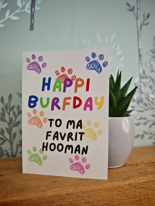 Birthday Card from the dog or cat pet