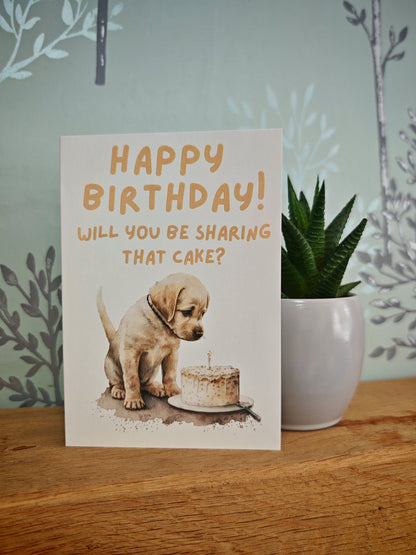 Birthday Card from the dog or cat pet