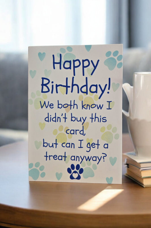Birthday Card from the dog or cat pet