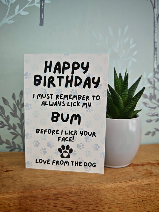 Birthday Card from the dog or cat pet