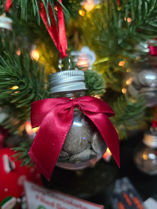 Dog chocolate filled bauble